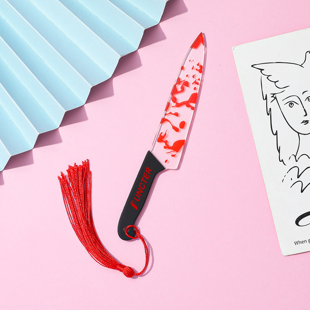 Acrylic Halloween Knife Bookmark