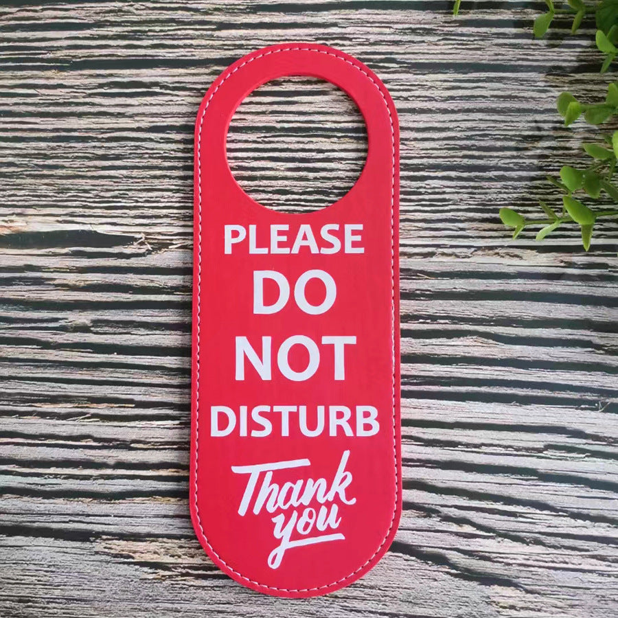 PU Leather Door Hanger Sign For Hotel Guest Room Home Bedroom Office