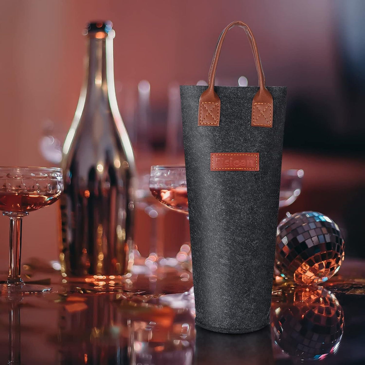 Felt Fabric Wine Bottle Carrier Tote Bag