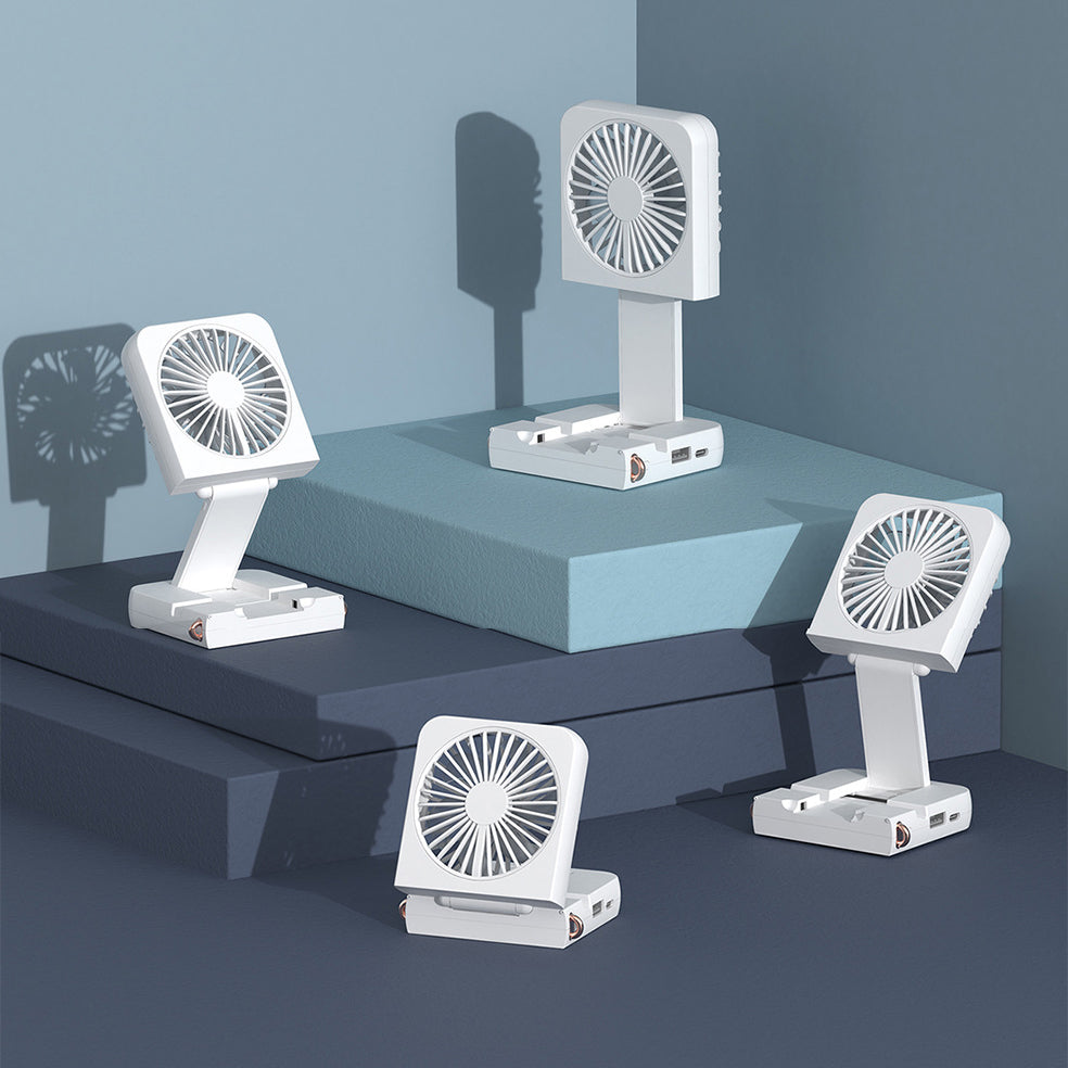 Rechargeable Handheld Mini Fan With Lanyard Adjustable Wind Speed Hanging Fan