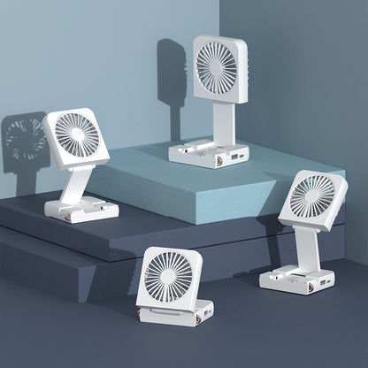 Rechargeable Handheld Mini Fan With Lanyard Adjustable Wind Speed Hanging Fan