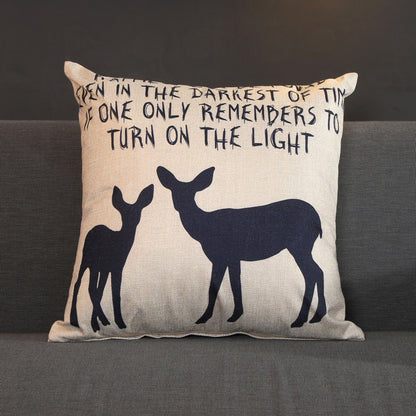 Full Printed 17.7 x 17.7" Premium Square Linen Throw Pillowcase With Hidden Zipper