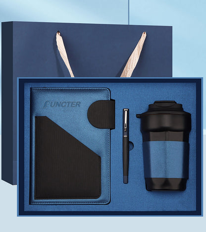 A5 PU Leather-Bound Business Notebook Writing Journal Executive Notebook Gift Set