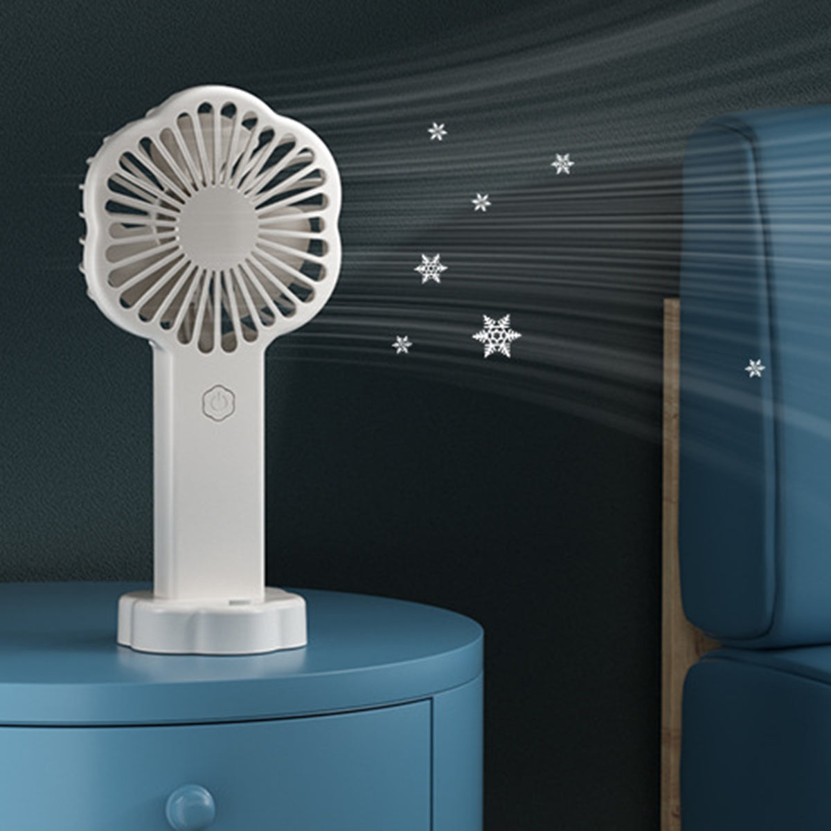 Flower Shape Mini Handheld Fan with Phone Stand