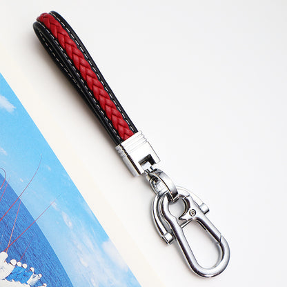 Men & Women PU Leather Keychain Accessories Metal Car Key Chain Ring