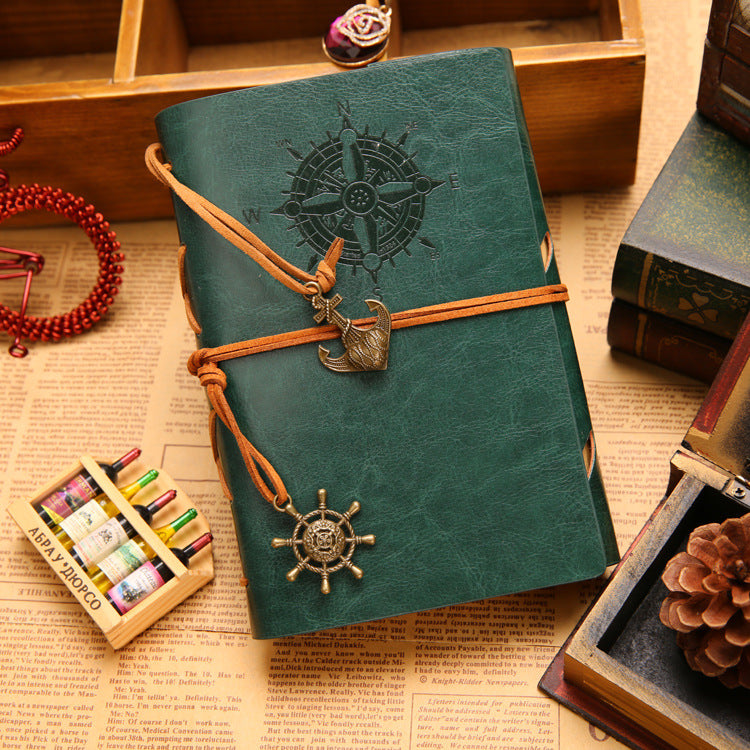 A6 PU Leather Journal Retro Style Binder Notebook Captain's On-the-go Notebook