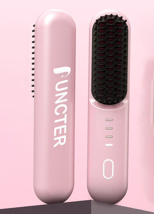 Wireless Type-C Rechargeable Hair Straightener Brush Hot Comb