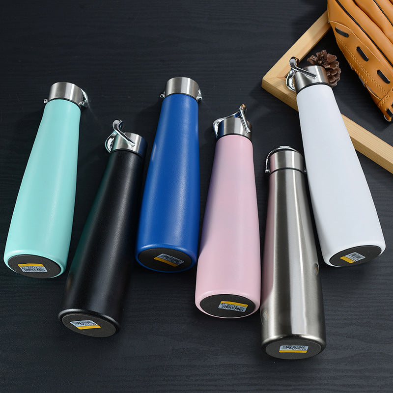 17Oz/500ml Bullet Water Bottle Vacuum Insulated Stainless Steel Bottle Thermal Bottle W/Hanging Hook
