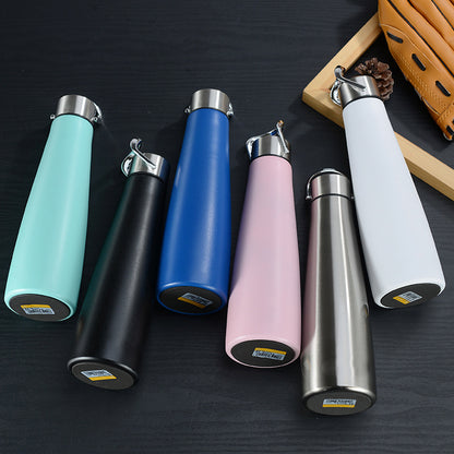 17Oz/500ml Bullet Water Bottle Vacuum Insulated Stainless Steel Bottle Thermal Bottle W/Hanging Hook