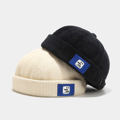 Adjustable Corduroy Brimless Docker Hat Sailor Cap
