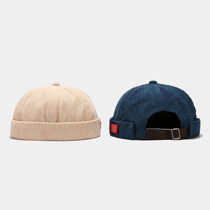 Adjustable Corduroy Brimless Hat Dockers Beanie