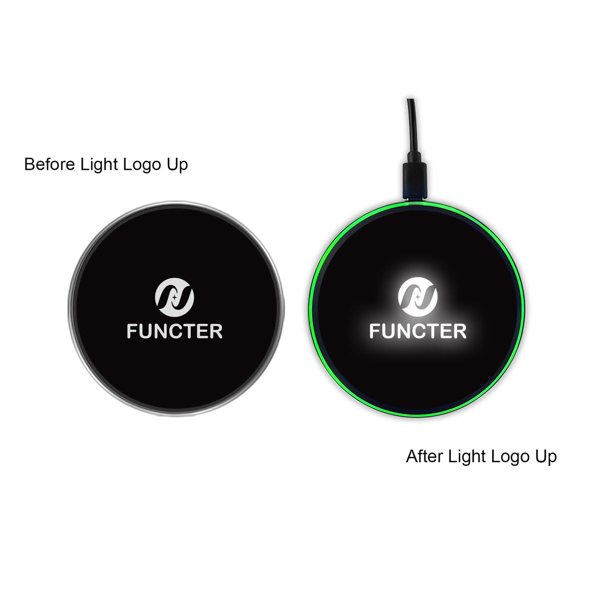 Flashing LED Light Up Wireless Charger (White Light)