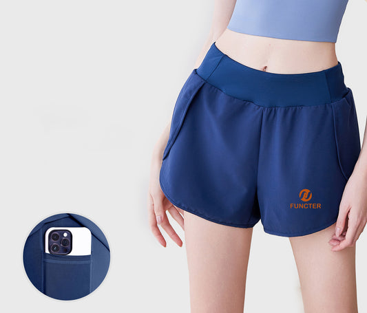 Women's Quick-Dry Gym Shorts, Loose-Fit Yoga Shorts W/ Pocket