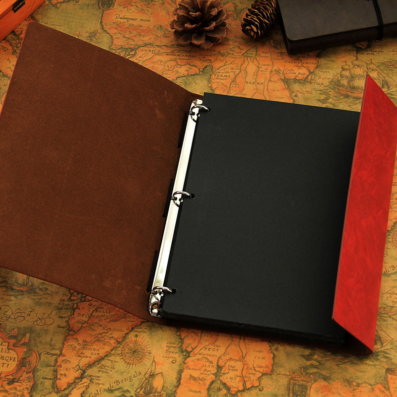 PU Leather Cover Photo Album Self Adhesive Scrapbook Colletctor Book With Writing Space