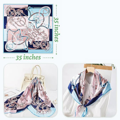 100% Silk Twill Silk Bandana Head Scarf Square Scarf Neck Scarves (35" x 35" )