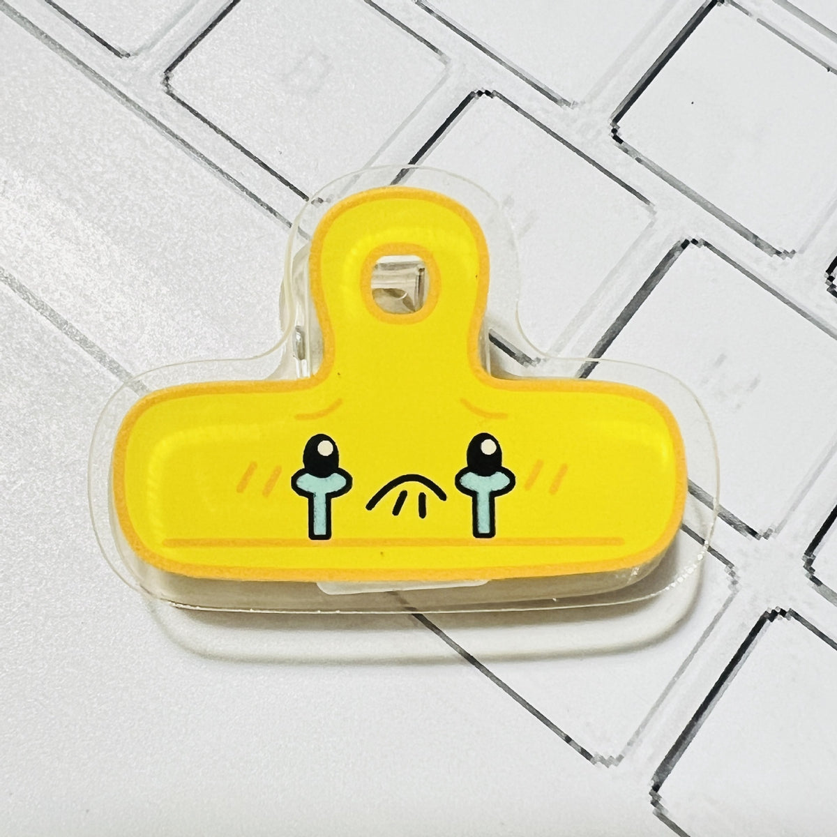 Cute Emoji Acrylic Album Memo Clip Bag Binder Sealing Clip Food Bag Clamp-Two Sides Printing