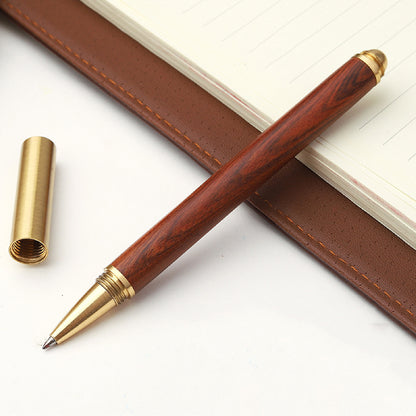 Luxury Meeting Pen Wood Pen with Pen Cap Wooden Pen Business Journaling Black Ink Pen