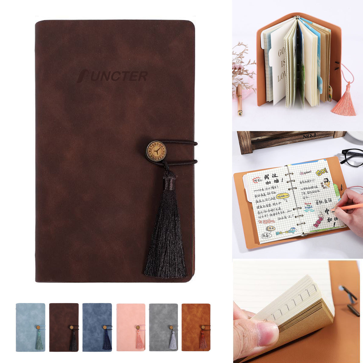 A6 PU Leather Notebook Daily Journal Daybook