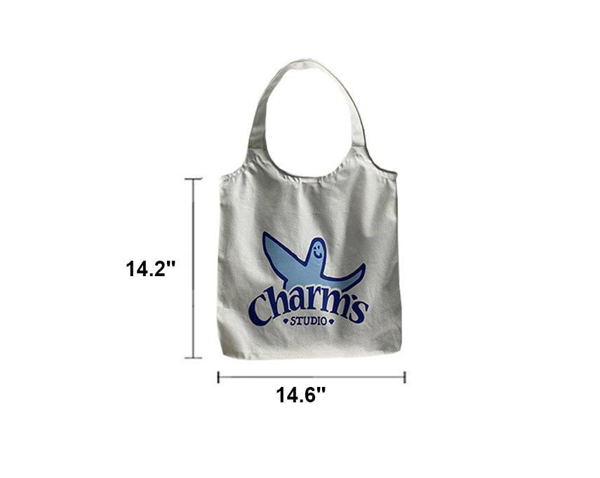 Canvas Grocery Shopping Tote Bag Single Shoulder Bag Daily Casual Bag For Students