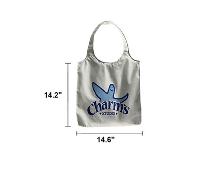 Canvas Grocery Shopping Tote Bag Single Shoulder Bag Daily Casual Bag For Students