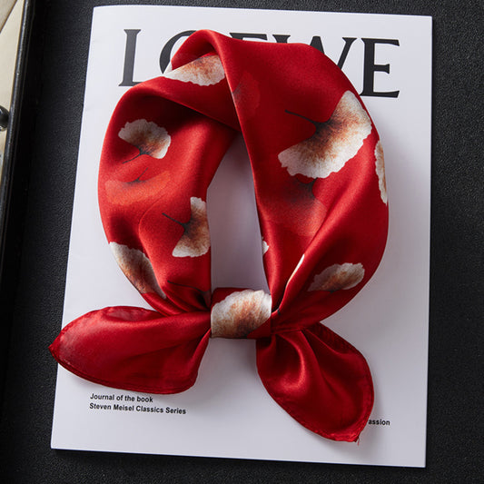 Custom 22" x 22" 100% Silk Neck Scarf Silk Satin Handbag Wrap