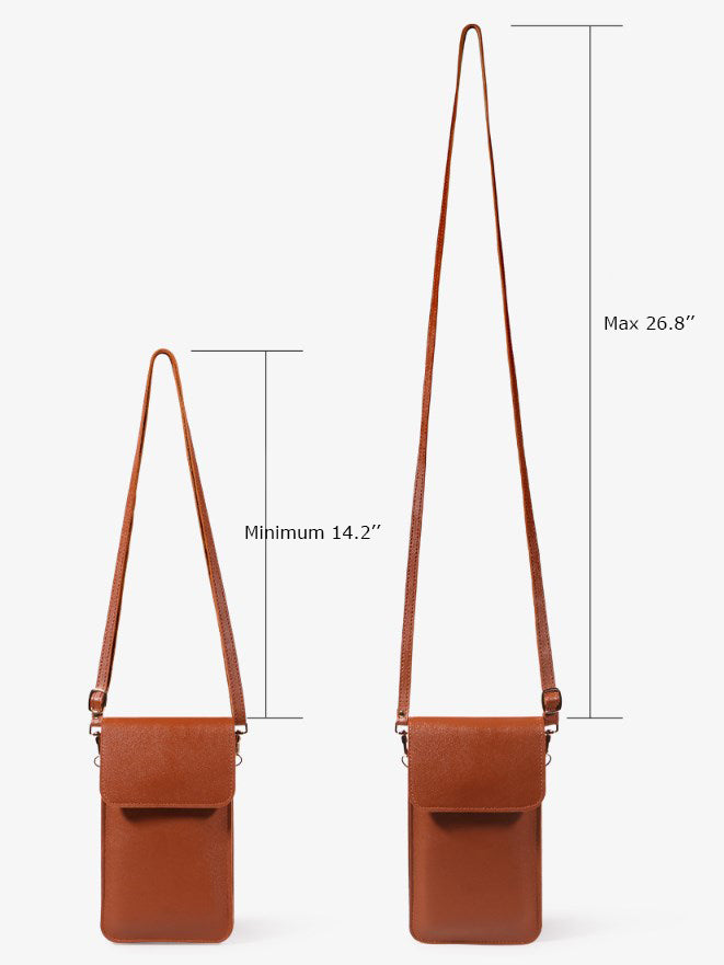 Touch Screen PU Leather Purse Bag Small Crossbody Bag Mini Messenger Bag Single Shoulder Handbag
