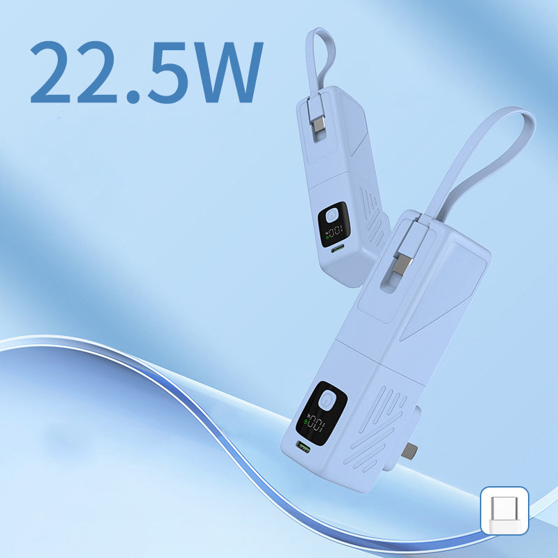 5000mAh QC22.5W Wall Charger (AC) Power Bank W/FCC Certification