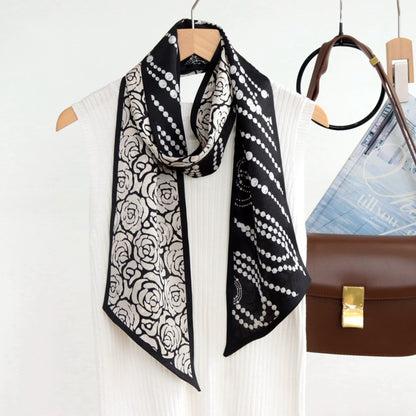 Custom 5.9" x 59" 100% Silk Long Neck Scarf Silk Hair Wrapping