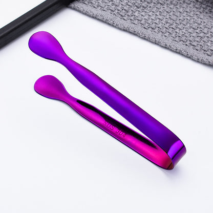 4.2" 304 Stainless Steel Ice Tongs Cooking Kitchen Tongs(Blue & Purple)