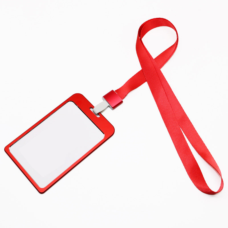 Large Aluminum Badge Holder With Lanyard