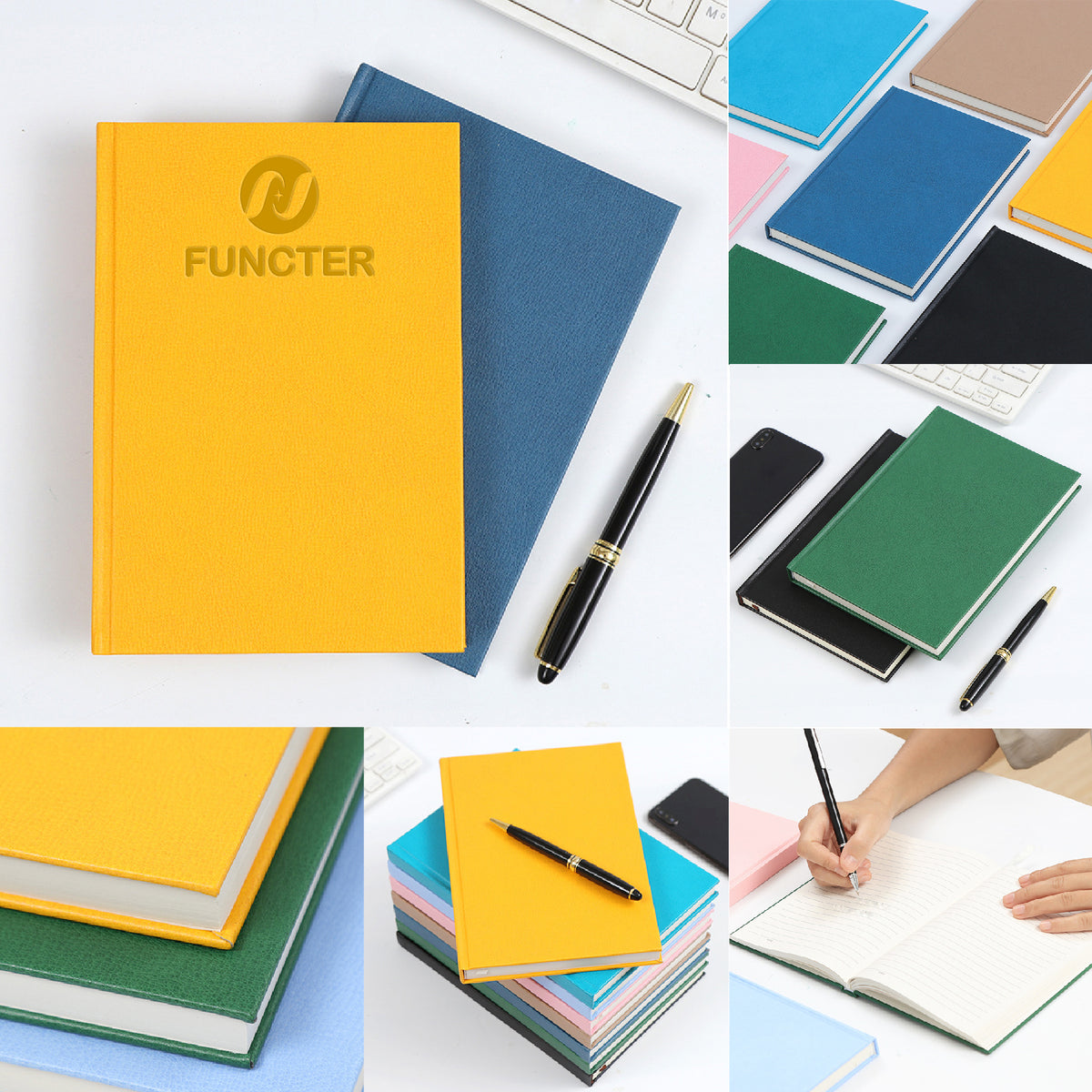 A5 Leatherette Hardcover Notebook Bound Journal Writing Notebook Executive Meeting Journal