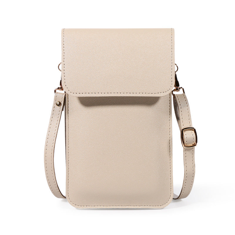 Touch Screen PU Leather Purse Bag Small Crossbody Bag Mini Messenger Bag Single Shoulder Handbag
