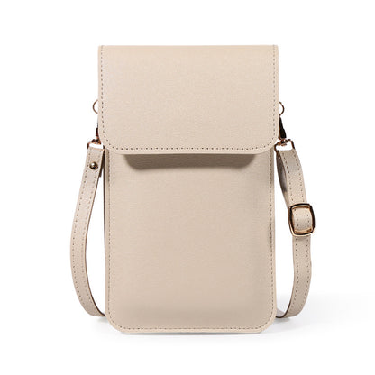 Touch Screen PU Leather Purse Bag Small Crossbody Bag Mini Messenger Bag Single Shoulder Handbag