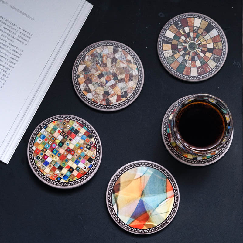 Cork Ceramic Round Shape Cup Coaster