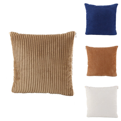 Corduroy 2-in-1 Pillow Blanket (17.7x17.7 Inches) – Linen Shell, Cotton-Filled