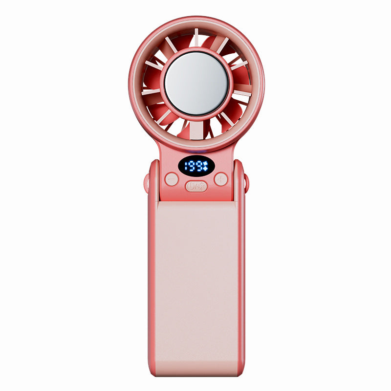 Foldable Mini Handheld Fan Digital Display Rechargeable Fan With Adjustable Wind Speed