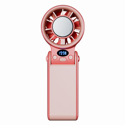 Foldable Mini Handheld Fan Digital Display Rechargeable Fan With Adjustable Wind Speed