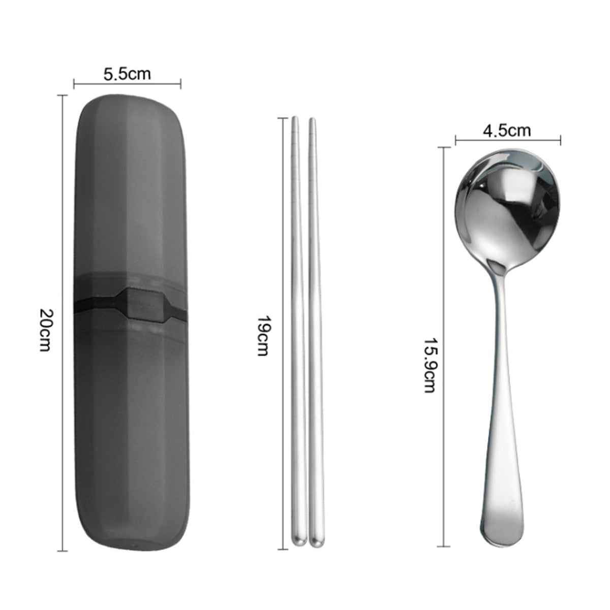 Travel Stainless Steel Spoon Chopsticks Cutlery Set