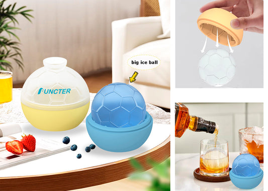 Large Single Sports Ball Ice Cube Molds Soccer Shaped Silicone Ice Ball Mold