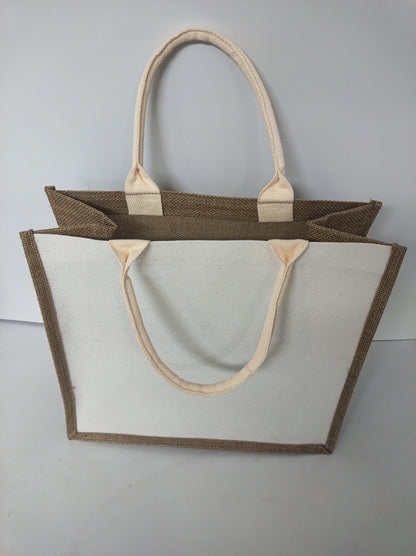 2" 1 Canvas/Burlap Tote Bag