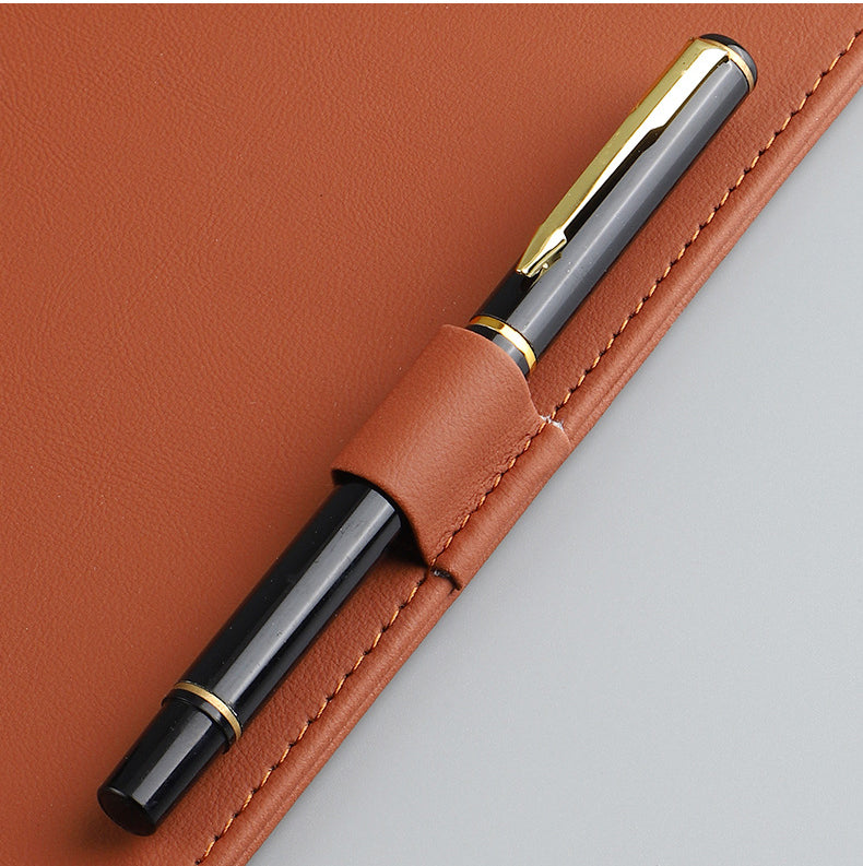 9.06" W x 13" H PU Leather Magnetic Clipboard w/Pen Holder