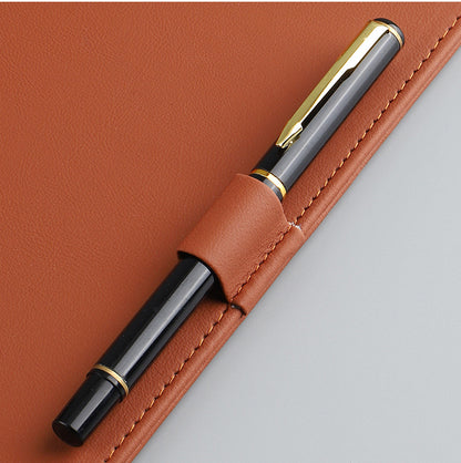 9.06" W x 13" H PU Leather Magnetic Clipboard w/Pen Holder