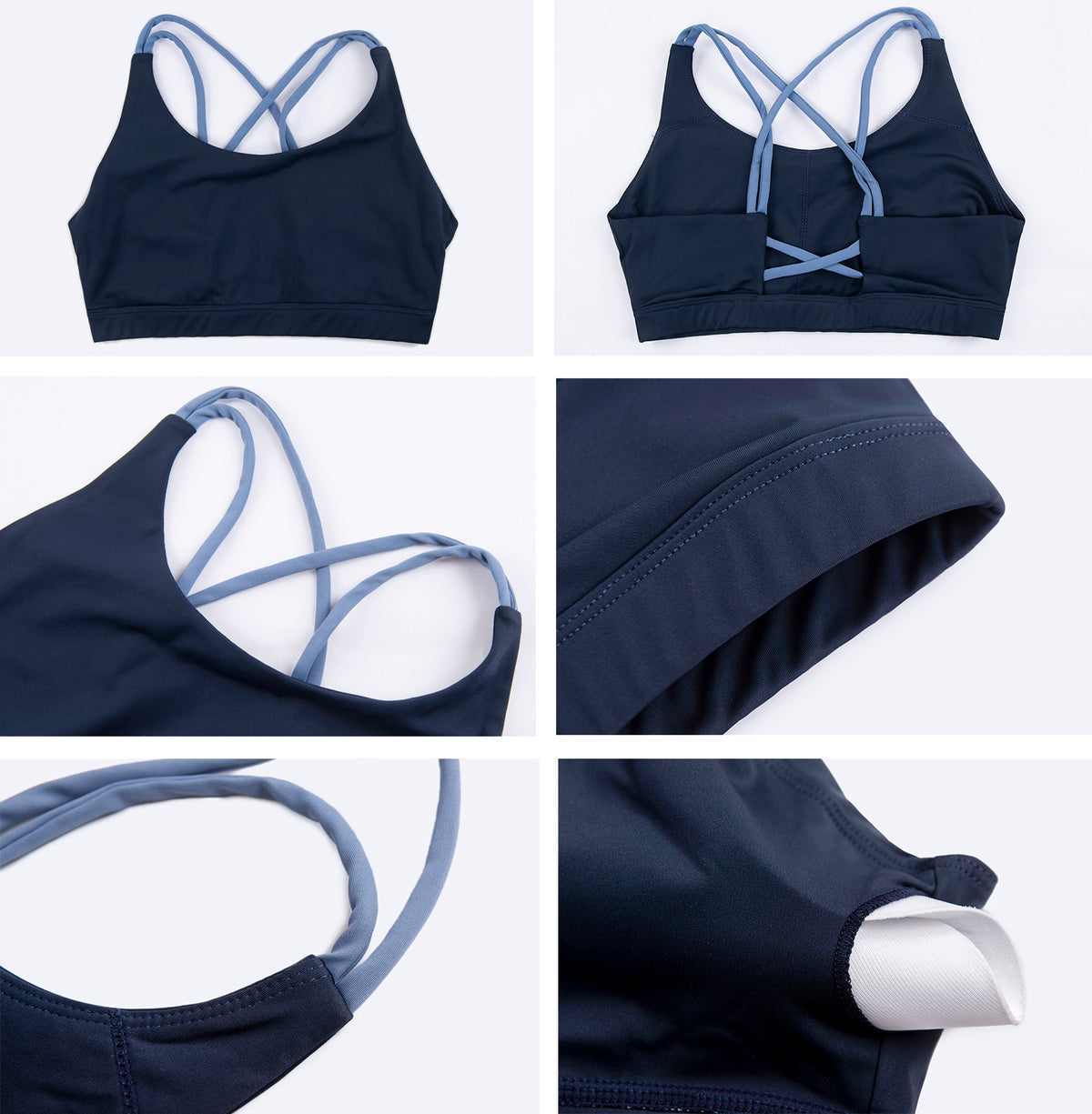 Women's Yoga Sports Bra Strappy Bralette Bra Running Vest Athletic Shirt