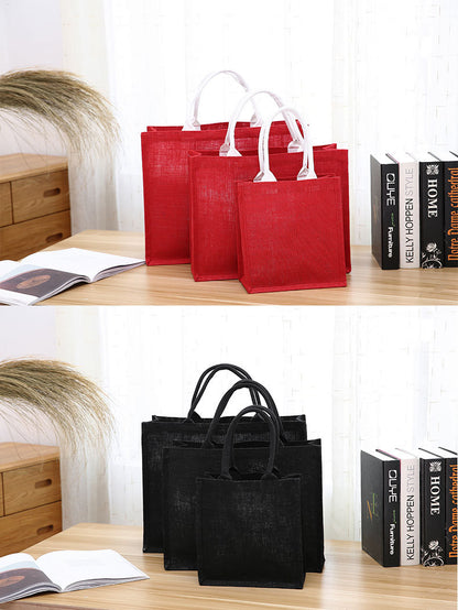 Small Burlap Tote Bag