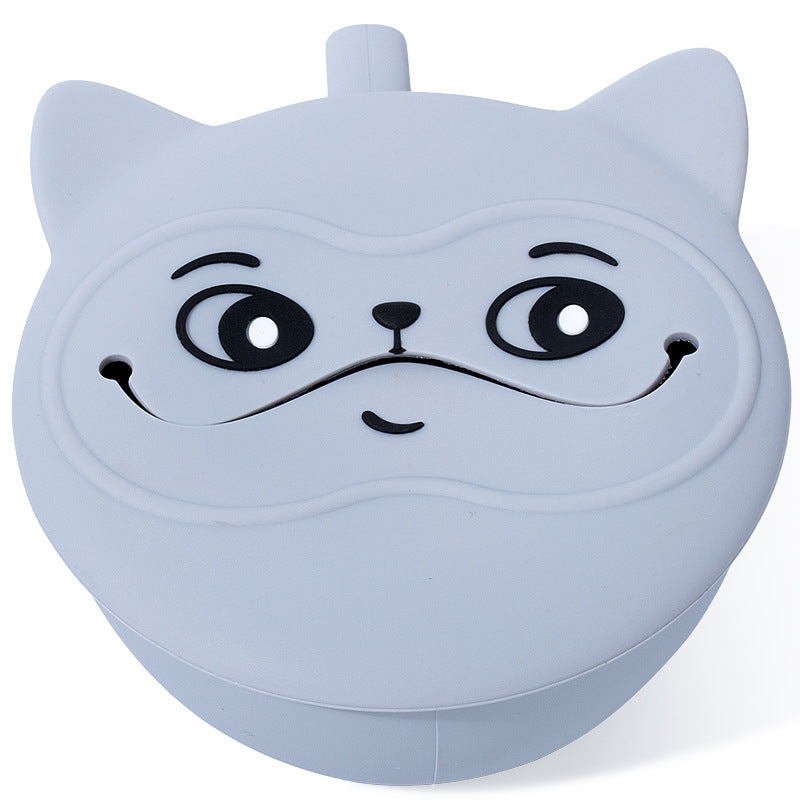 Anti Drop Bear Style Silicone Toddler Water Cup With Snack Cup 7 oz