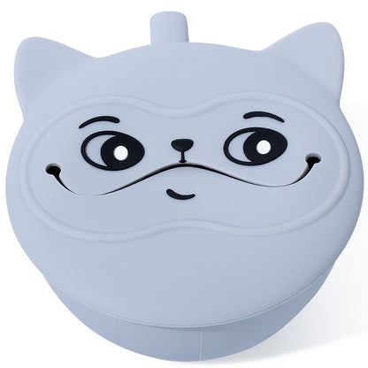 Anti Drop Bear Style Silicone Toddler Water Cup With Snack Cup 7 oz