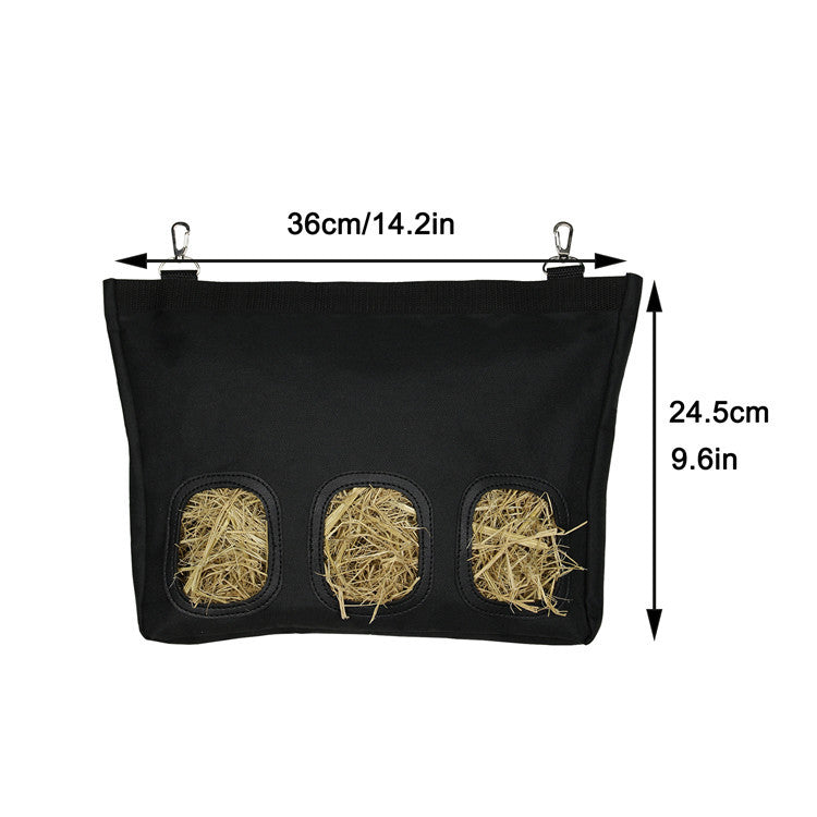 Three Holes 600D Oxford Rabbit Feeding Bag W/ Shoulder Strap
