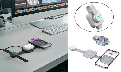 3" 1 Foldable Magnetic Wireless Charger Wireless Charging Pad For Multiple Device-Full color Print