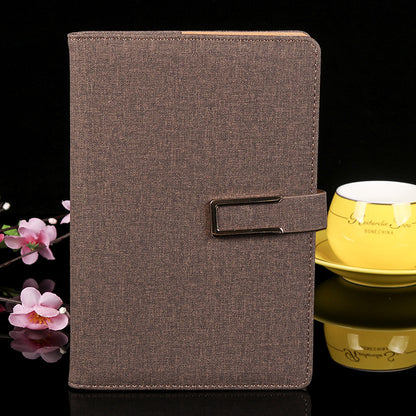 Cloth Grain PU Leather/A5 Notepad W/A Pen Hold & Card Holder