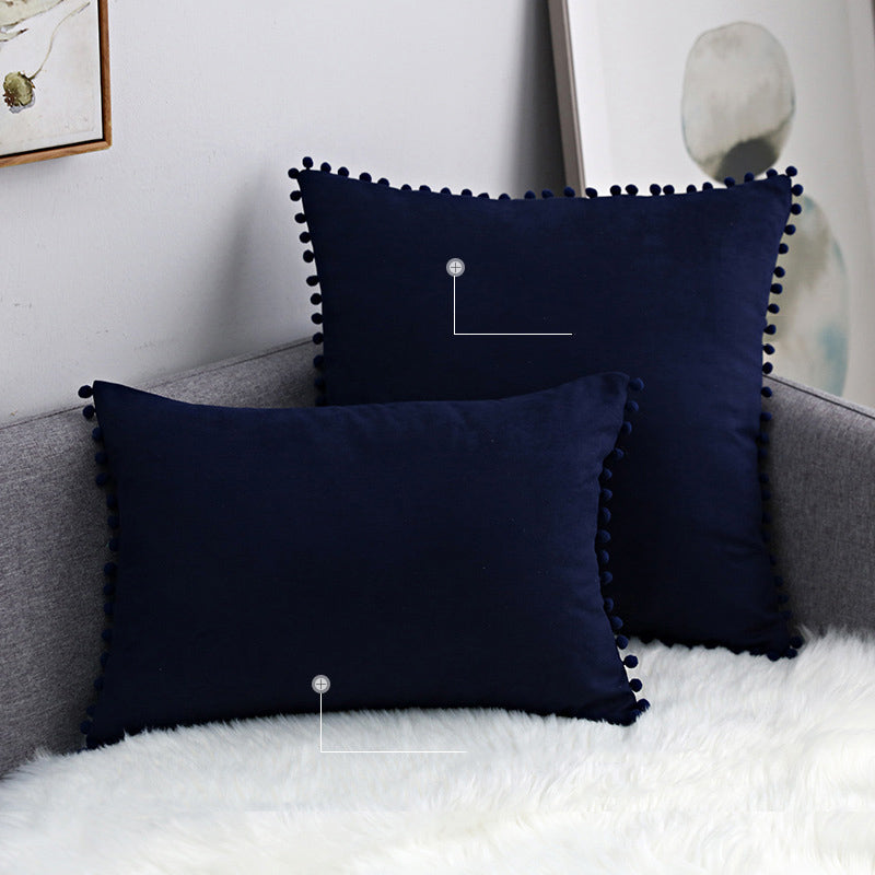 15 x 8" Pompoms Pillowcase Boho Ball Tassel Trimmed Pillowshams Pompom Fringe Cute Pillowcase